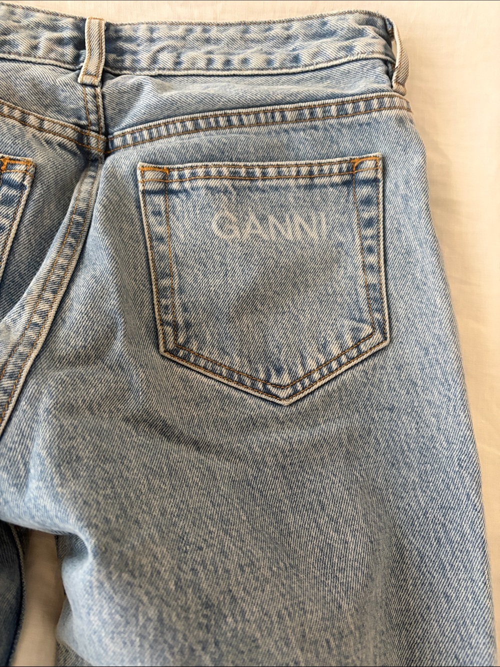 Ganni Light Blue Straight Leg Jeans - Picture 5 of 8